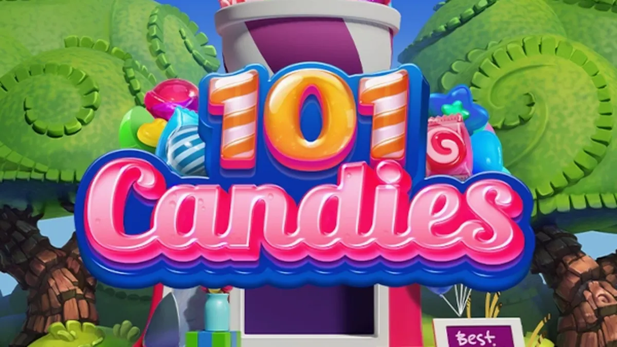 Makulay na interface ng 101 Candies slot sa isang mobile phone